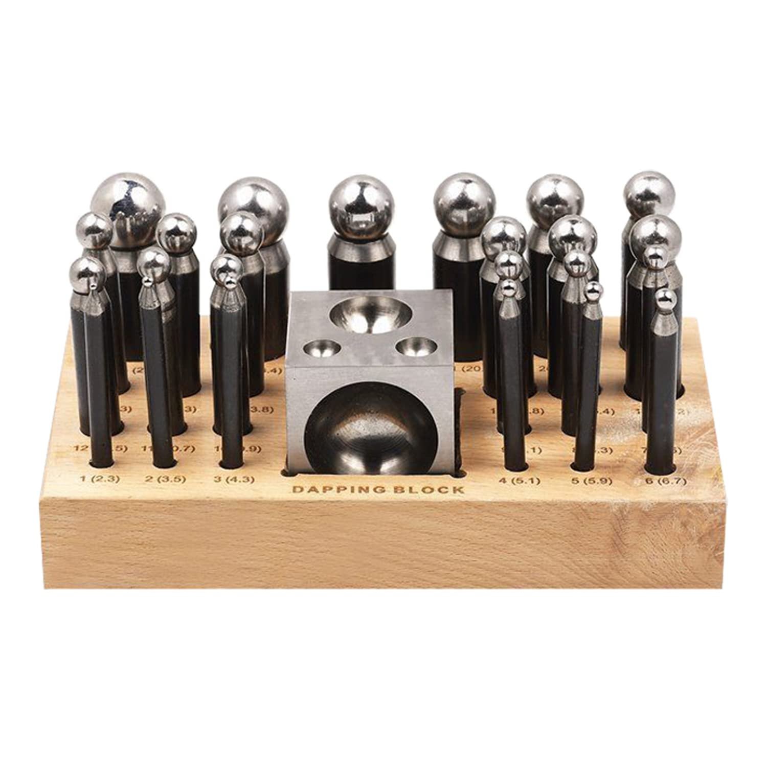 DAPPING PUNCHES SET OF 24 WITH BLOCK Dapping Punches Set of 24 with Block - Image 1
