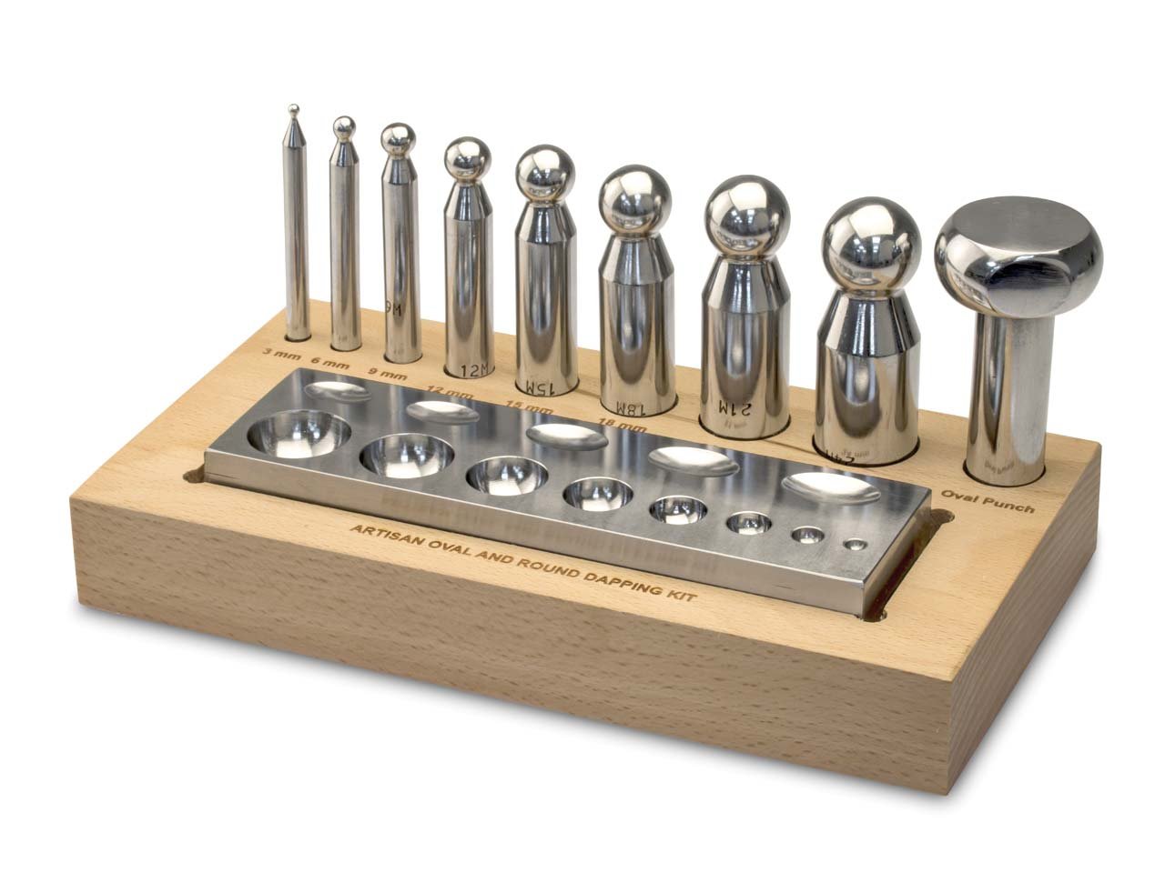 DAPPING PUNCHES SET OF 9 OVAL AND ROUND Dapping Punches Set of 9 – Oval and Round - Image 1