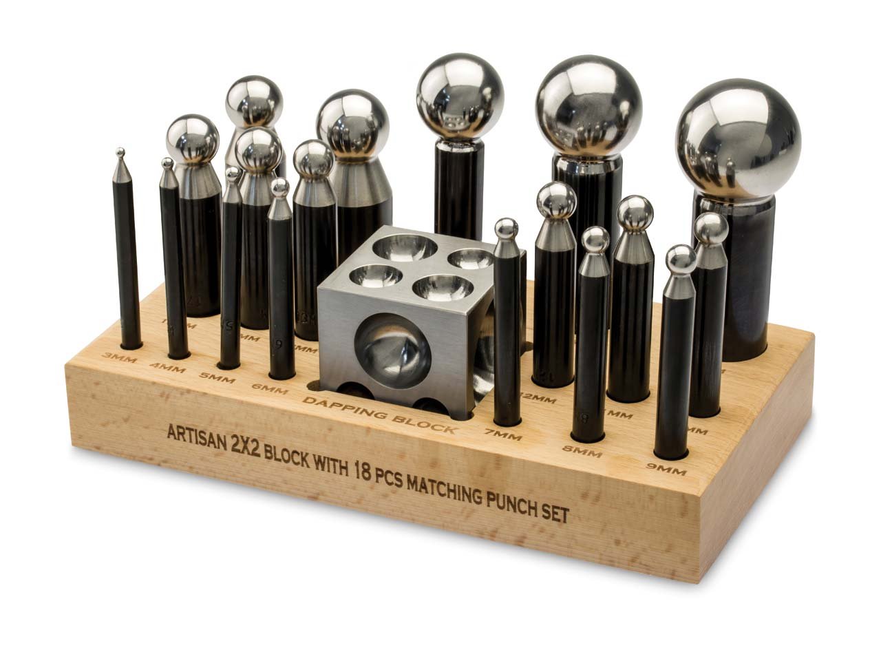 Dapping set of 18 punches with block Dapping Set of 18 Punches with Block - Image 1