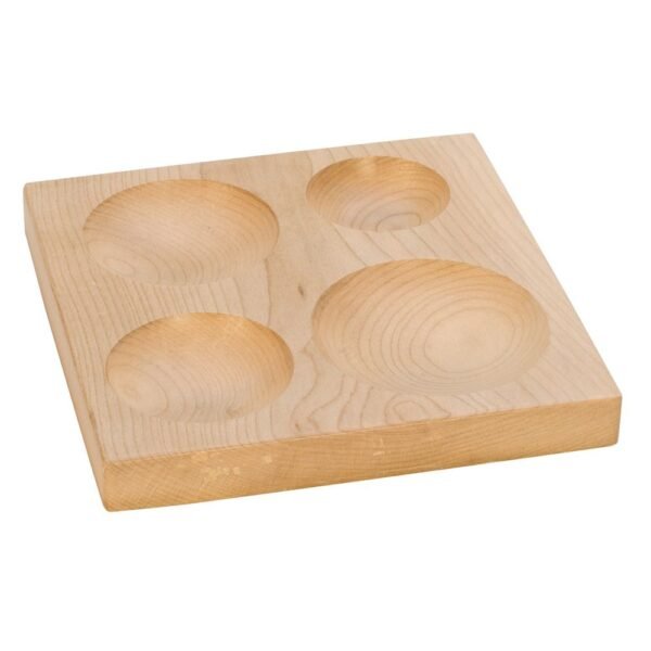 Wooden Dapping Block with Four Depressions